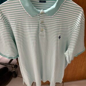 Ralph Lauren Mint Green Striped Polo Shirt
